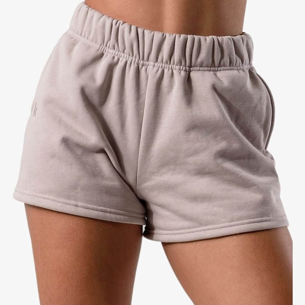 AMO Tan Athletic Shorts Soft Fabric Relaxed Fit